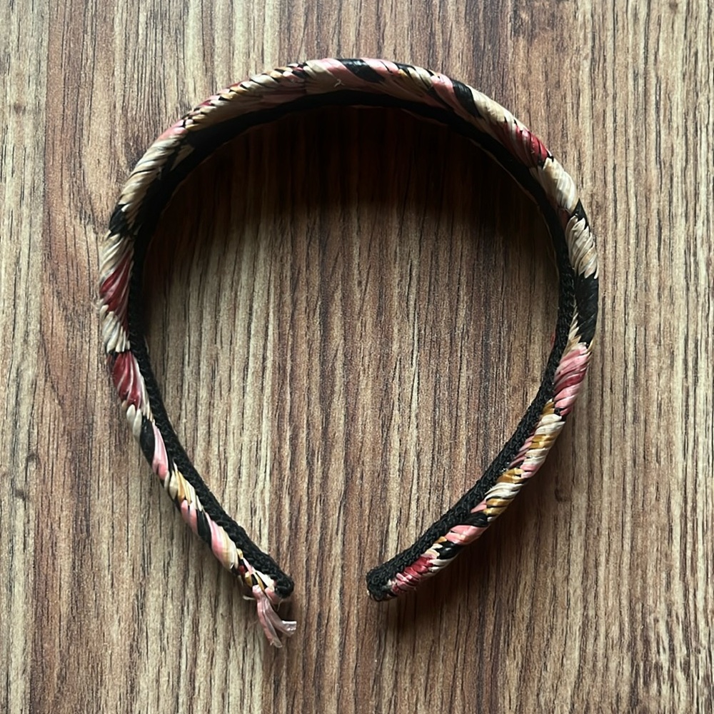 H&M raffia geometric print headband